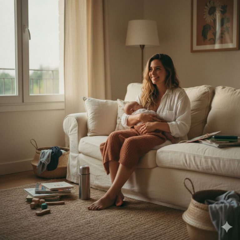 Maman en train de faire sa routine du soir pour mamans débordées.