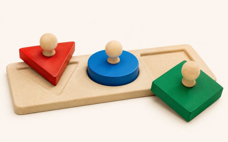 Puzzle Montessori à formes géométriques pour bébé de 1 an