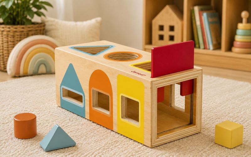Boîte à formes Montessori pour bébé de 1 an développant la logique et la coordination