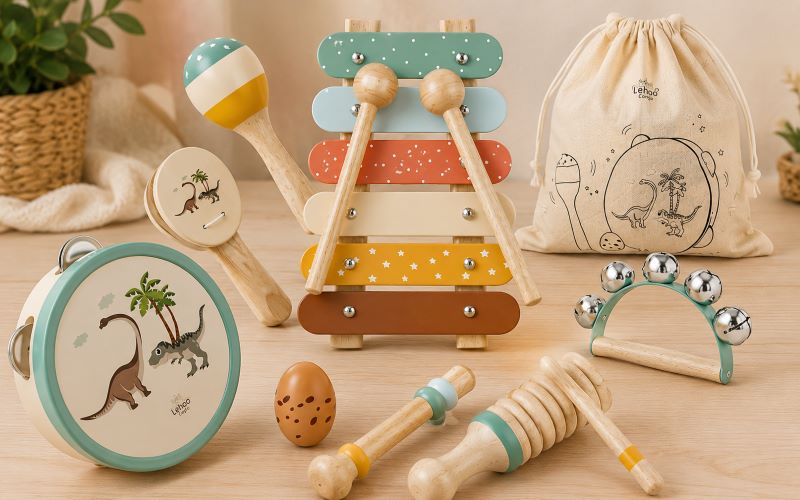 Instruments de musique Montessori en bois pour bébé de 1 an et éveil musical